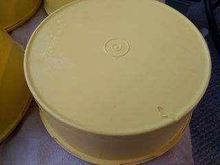 Vintage Tupperware 4 Canisters,  1204,  With Servalier Lids,  Harvest Gold 4