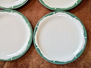 4 VTG Syracuse China Wintergreen Restaurant Ware Diner Salad Plates - Green Trim - a 4