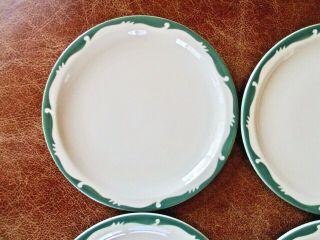 4 VTG Syracuse China Wintergreen Restaurant Ware Diner Salad Plates - Green Trim - a 5