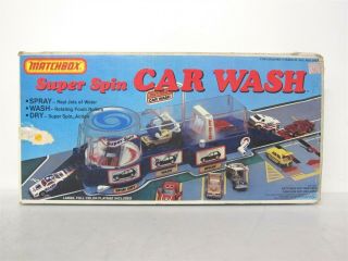 Vintage Matchbox Car Wash Play Set w/3 Cars,  Play Mat IOB Open Box 2