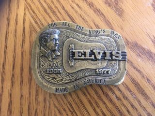 Vintage Elvis Presley Collectible Belt Buckle For All The Kings Men Guitar Ch5
