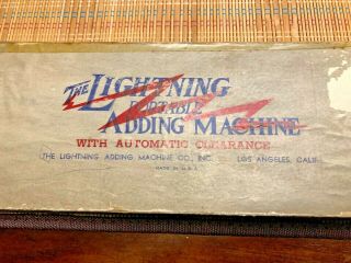 Vintage Calculator " The Lightning Portable Adding Machine "