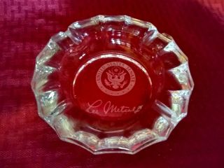 Vintage United States Senate Glass Ashtray Lee Warren Metcalf Montana 1961 - 1978