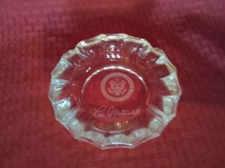 Vintage United States Senate Glass Ashtray Lee Warren Metcalf Montana 1961 - 1978 3