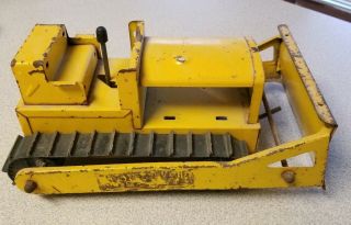 Vintage Light Crawler Dozer Toy Tractor W/ Blade And Tracks Metal