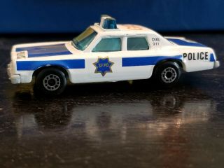 Htf Vintage Matchbox Superfast Sfpd Plymouth Gran Fury Police Car 1:64