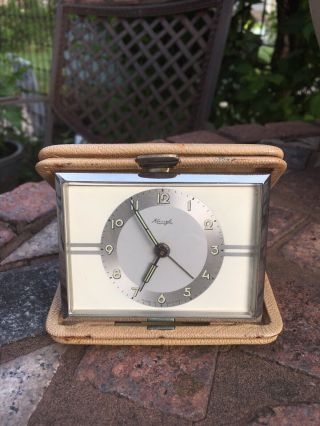 Vintage Kienzle German Made Travel Alarm Clock Germany Beveled Glass