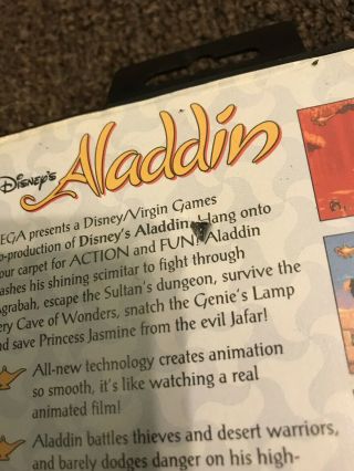 Disney ' s Aladdin Vintage Sega Genesis 1993. 3