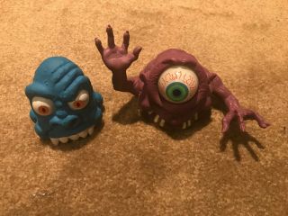 Vintage Ghostbusters Purple Bug Eye And Blue Monster 1984 Columbia Pictures