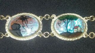 Vintage BRAZIL BUTTERFLY WINGS Bracelet Souvenir of Peru Silver Tone 4