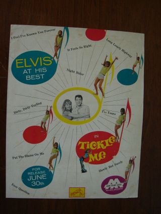 Old Vintage 1965 Elvis Presley Tickle Me Movie Promo Brochure