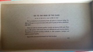 Vintage 1965 MILTON BRADLEY ' Go To The Head Of The Class ' Board Game Series 12 2