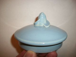 Vintage Lu - Ray Blue Pot Lid 4 " In Size U.  S.  A.