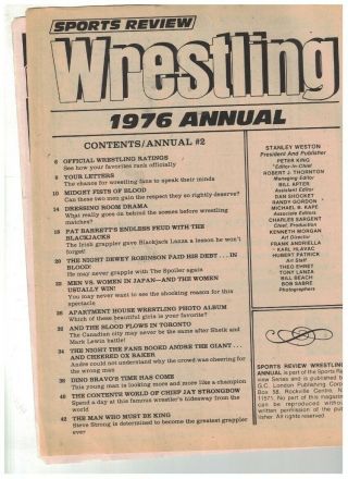 Ladies apartment VINTAGE SPORTS REVIEW WRESTLING Annual 1976 Graham Ox Lewin AWA 2