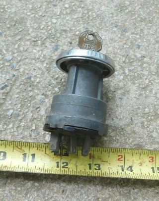 Vintage Delco - Remy Ignition Switch With Key & Bezel 6 Spade Terminals