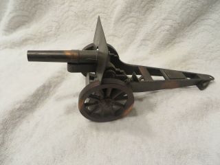 Vintage Made In The Usa Toy Field Cannon Artillery Cast Metal