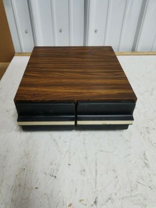 Vintage Wooden Audio 2 Drawer 24 Cassette Tape Holder Storage Cabinet Case