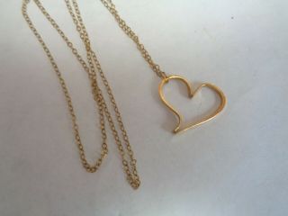 Vintage Signed Avon 1/20 12k Gold Filled Floating Heart Pendant Necklace