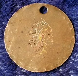 Vintage Unknown 42mm Copper Or Bronze Native American Indian Medal