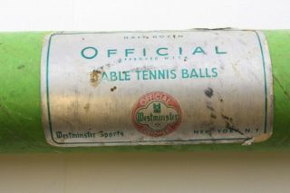 Two Vintage Official Table Tennis Balls In Containers Westminster
