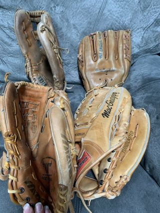 4 Vintage Baseball Gloves: Mizuno,  Wilson,  Macgregor,  And Ted Williams (sears)