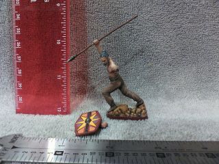 Vintage Lead Celtic Soldiers Well Painted Unknown Mfg 54mm Spearman With Sheild