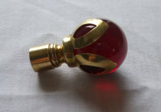 Vintage Deep Ruby Red Aladdin Lamp Glass Marble Finial