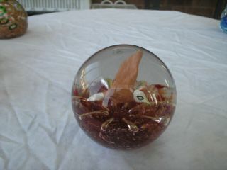 Vintage Tom St Clair Studio Art Glass Paperweight With Eagle In Nest