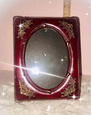 Vintage Victorian Style Leather Or Library Look Photo Frame Holds 5 X 7 Picture