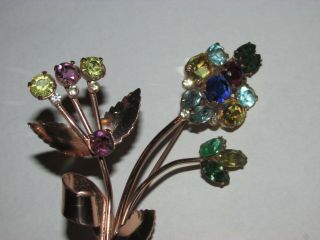 Vintage Coro Craft Sterling Silver Flower Pin,  4 Inches Tall,  Pretty 2
