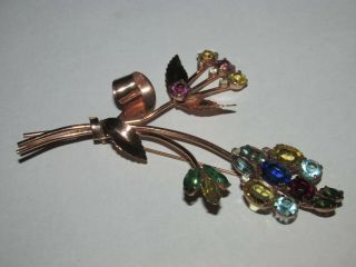 Vintage Coro Craft Sterling Silver Flower Pin,  4 Inches Tall,  Pretty 3