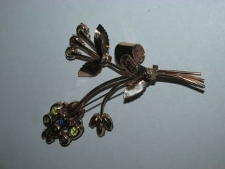 Vintage Coro Craft Sterling Silver Flower Pin,  4 Inches Tall,  Pretty 4