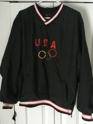 Usa Olympic Nylon Warm Up Jacket/coat Starter Sewn Xl Vintage/old Pull Over