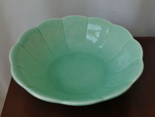W.  S.  George Vintage 9 " Serving Bowl Petalware Georgette Light Green Aqua Blue