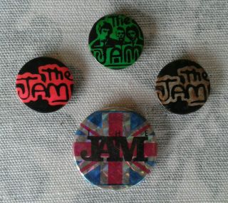 The Jam Collectors Bundle Pin Badges X4 Vintage 120