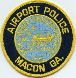 Old Vintage Macon Georgia Ga Airport Police Patch