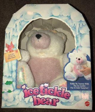 Rare Mattel Ice Tickle Bunny Plush 1993 90s Kid Toy Color Changing Retro