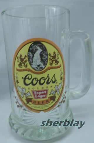 Vintage Coors Lions Banquet Expert Lager Beer Drinking Glass Mug 5 1/2 "