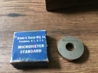 Vintage Brown and Sharpe Micrometer 47 Machinist Wooden Box,  1  Gage ;Wrench 4