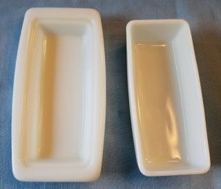 Vintage Pyrex Butterfly Gold Butter Dish White Opal Patterned Lid Yellow Orange 4