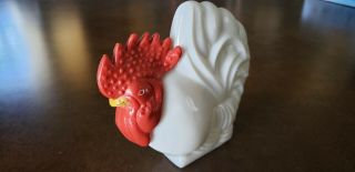 Vintage Avon Rooster Chicken White Glass Decanter Lotion Bottle Decor 5 Inch 3