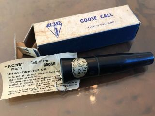 Vintage Acme British Goose Call W/ Box & Instructions