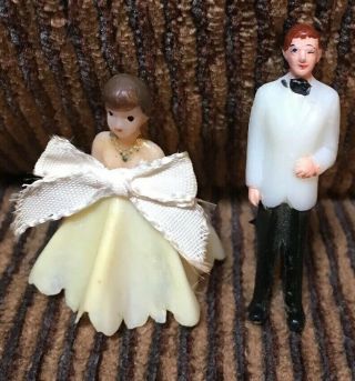 Vintage Miniature Bride And Groom Topper Wilton Chicago