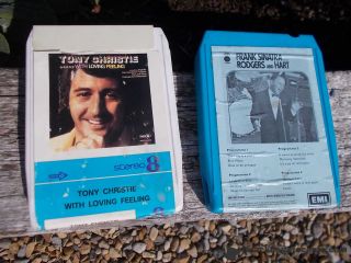 2 X Vintage 8 Track Music Tapes - Tony Christie Frank Sinatra Ref T17/82