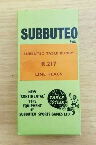 Boxed Set Of Subbuteo Table Rugby Line Flags R.  217 Vintage Subbuteo Rugby Parts