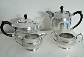 Vintage Walker And Hall Four Piece Silver Plate Tea Set (date Around 1980s??)