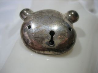 Vintage Sterling Silver Cut Out Puffy Teddy Bear Brooch Pin
