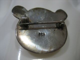 VINTAGE STERLING SILVER CUT OUT PUFFY TEDDY BEAR BROOCH PIN 2
