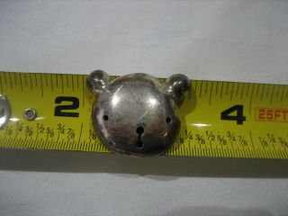 VINTAGE STERLING SILVER CUT OUT PUFFY TEDDY BEAR BROOCH PIN 4