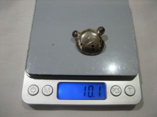 VINTAGE STERLING SILVER CUT OUT PUFFY TEDDY BEAR BROOCH PIN 5